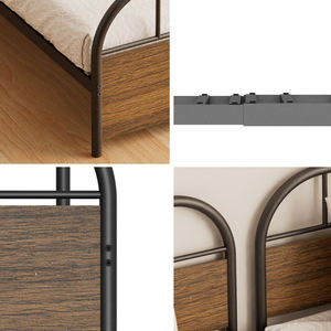 Cama doble resistente de alta calidad para el hogar, precio de fábrica, estructura de cama de acero y madera de gran tamaño - Product Image 3