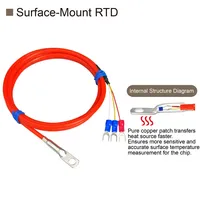 PT100 Patch Silicone Capteur de Température de Surface Sonde RTD Adhésive pour Tuyau Système Industriel Haute Température