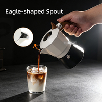 Cafetière italienne Moka en aluminium à double valve, 3 tasses, portable, pour le camping et les voyages
