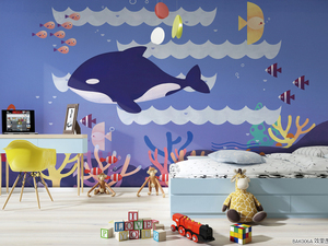 Papel Tapiz Infantil Personalizado de Alta Calidad con Diseño de Elefante, Ballena, Globo Aerostático y Noria para Decoración de Habitaciones Infantiles - Product Image 6
