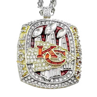 Nouvel ensemble de bagues de championnat NFL Kansas City Chiefs 1966 2023 en alliage de pierre naturelle, certifié CMA, électroplaqué, marque ZX, directement de l'usine