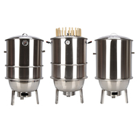 Four BBQ d'extérieur en acier inoxydable à 8 bâtons Four suspendu pour la maison Barbecue au charbon de bois sans fumée Grille BBQ amovible épaissie