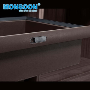 Boîtes de rangement coulissantes pour tiroirs de placard, en alliage d'aluminium, avec panier de rangement dissimulé en cuir pour armoire - Product Image 4