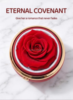 Groothandel Sferische Ge conserveerde Rozen Sieradendoosje Aangepaste Logo Automatisch Draaiende Kunstbloemen Ring Ketting Verpakking