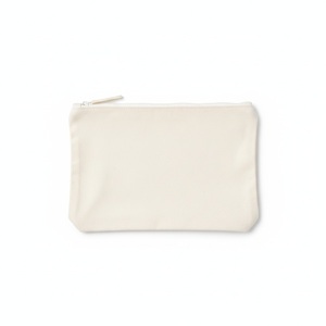 กระเป๋าเครื่องสำอางผ้าแคนวาสแบบแบน ซิปปิด ขนาด 22x15 ซม. น้ำหนัก 8 ออนซ์ สกรีนโลโก้ตามสั่ง กระเป๋าใส่เครื่องสำอางสำหรับเดินทาง ขายส่งจำนวนมาก - Product Image 1