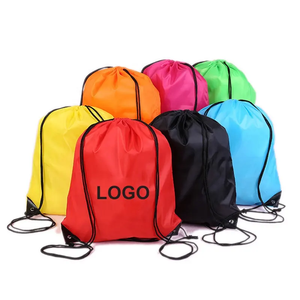 Cinch Sack Drawstring <b>Bag</b> 9 Colors Polyester Lightweight Gym Sport School Travel Outdoor Side Zip Pocket Bulk Promotional Custom - Product Image 4