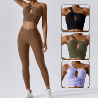 MIQI – soutien-gorge de sport, Design de vêtements, une épaule, Scrunch Yoga, hauts d'entraînement, Gym, femmes, vêtements de sport, une épaule