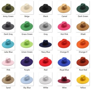 HOT SALE Fake Wool Panama Wide Brim Fedora <b>Hat</b> 9.5cm Silk Screen Printed <b>for</b> Women Men Spring Autumn Winter Fashion Dress - Product Image 2