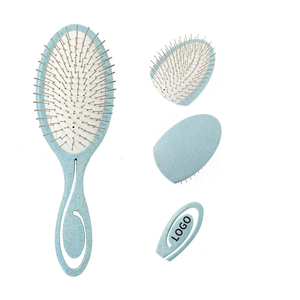 Brosse à cheveux en paille de blé écologique avec picots en acier inoxydable pour la croissance, le massage du cuir chevelu, le coiffage et le démêlage - Product Image 3