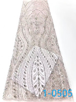 Tissu en dentelle française brodé de sequins et de pierres africaines, 5 yards, pour mariage, vente en gros
