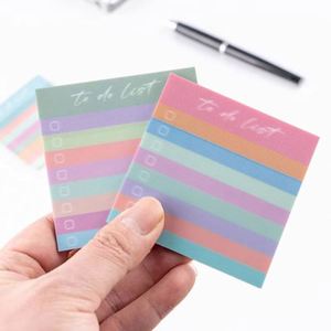 Colorful Rainbow Creative English Self-Adhesive <b>Memo</b> <b>Pads</b> Fresh Cartoon Design Learning Office Supplies for Record <b>Memos</b> - Product Image 5