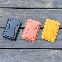 Tempat kartu telepon magnetik kuat cocok untuk 2 kartu & 2 sudut pandang & dudukan telepon kulit Vegan tahan noda