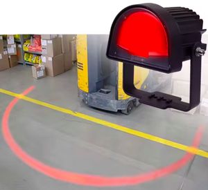 Lampe de signalisation de sécurité LED incurvée pour zone rouge de chariot élévateur industriel robuste, compatible avec les chariots Toyota, <span class=keywords><strong>Linde</strong></span>, Hyster - Product Image 4