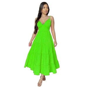 ชุดเดรสผู้หญิงเซ็กซี่พิมพ์ลายสลิงวันหยุดรุ่นล่าสุดคอวีแฟชั่น - Product Image 4