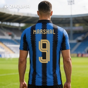 Camiseta de Polo de Fútbol Retro Personalizada al por Mayor, Sublimación, Poliéster Transpirable, Uniforme Deportivo para Clubes de Fútbol - Product Image 2