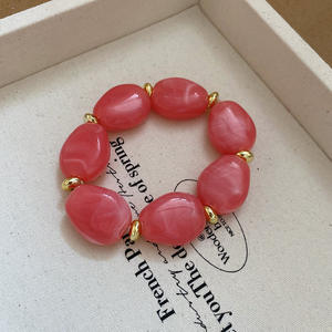 Wholesale Multi-color Adjustable Bracelet Fashion <b>Jewelry</b> Women Irregular <b>Acrylic</b> Oval Bracelet - Product Image 4