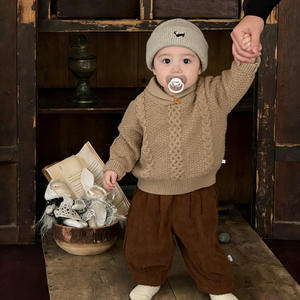 <span class=keywords><strong>Pull</strong></span> pour bébé début de printemps 2026, ensemble printemps-automne, style Old Money pour garçon, tricot doux en acrylique, polyvalent et décontracté - Product Image 3