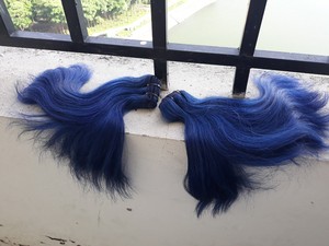ช่อผมตรงสีฟ้าผมมนุษย์บริสุทธิ์จากเวียดนามยังไม่ผ่านกระบวนการ - Product Image 3