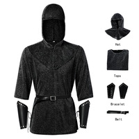 Chemise de Costume de Chevalier Templier Médiéval, Tenue de Renaissance Médiévale, Costume de Cosplay de Film, Rétro Vintage pour Jeu de Rôle et Fête