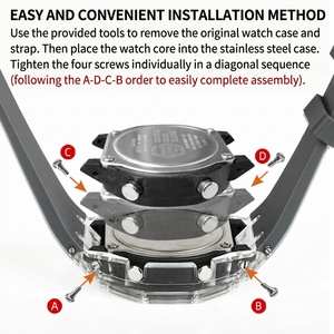 Kit de Modificación Compatible con <span class=keywords><strong>Casio</strong></span> GM-2100 / GA-2100 / GMA-S2100, Estilo AP, Carcasa Transparente Glaciar con Correa de Silicona - Product Image 6