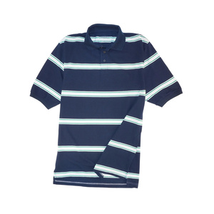 Polo a Rayas para Hombre con Lavado Vintage, Tacto Suave, Patrón de Rayas Desgastadas, Estilo Casual, Comodidad Diaria - Product Image 1