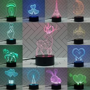 Nueva Lámpara LED de Noche con Base de Acrílico para Mesa/Escritorio, con Foto Personalizada, Ilusión Óptica 3D Creativa, Anime, Decoración para Habitación Infantil, Lámpara de Navidad - Product Image 3