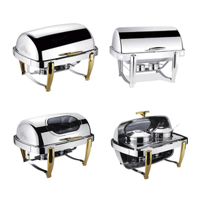 Hotel Banquet Electric Food Warmer Oblong Chafing Dish <strong>with</strong> Stainless Steel <strong>Buffet</strong> <strong>Tray</strong> &amp; Glass <strong>Lid</strong> - Product Image 4