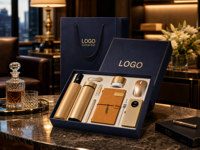 Coffret Cadeau de Luxe 10-en-1 de Haute Qualité pour Entreprises – Articles Promotionnels : Carnet, Parapluie, Bouteille Isotherme, Haut-parleur, Bloc-notes
