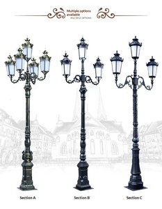 Lampadaires de Jardin de Style Européen, Luminaires Vintage pour Villa, Lampes Extérieures Carrées pour Parc, Lampadaires LED Étanches en Aluminium - Product Image 2