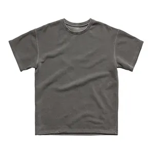 Мужская футболка с круглым вырезом и коротким рукавом, 280 г, Европа и США, большие размеры
