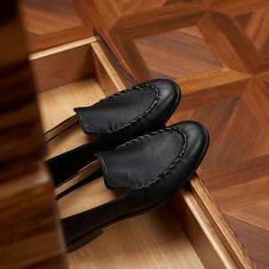 Mocassins pour hommes à bout carré, style Goodyear Welt, à lacets, respirants, légers, antidérapants, pour affaires et décontracté britannique, chaussures basses - Product Image 6