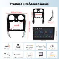 Autoradio Android Podofo 10 pouces avec Carplay/Android Auto sans fil 2+64G pour Nissan Note 2012-2021 GPS/WiFi Fournisseur OEM/ODM