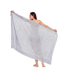 ผ้าซิ่นพิมพ์ลายบล็อกแบบใหม่สำหรับผู้หญิง ผ้าคลุมบิกินี่น้ำหนักเบา เหมาะสำหรับใส่ไปเที่ยวทะเลและรีสอร์ทในช่วงฤดูร้อน - Product Image 1