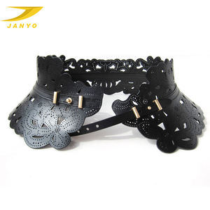 <span class=keywords><strong>Ceinture</strong></span> professionnelle de marque supérieure en cuir véritable imprimé, <span class=keywords><strong>noire</strong></span>, à lacets ajourés, large, ajustable, avec boucle dorée - Product Image 3