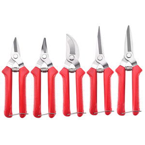 Stainless Steel Pruning Shears Set Red Plastic Handle Bypass Design For Fruit Trees And Bonsai Orchards - Product Image 1