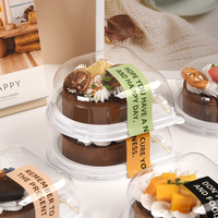 Boîte d'emballage en plastique PET transparente ovale pour gâteau roulé individuel avec fourchette