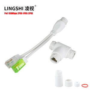 2进1出PoE分离器，带1进2出局域网连接器，用于POE网络系统防水100Mbps Poe分离器连接器 - Product Image 1