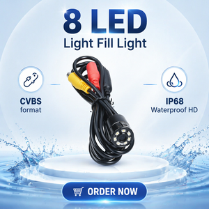 Deyongwang <span class=keywords><strong>Bora</strong></span> Pantalla Dividida 8 Luces 20mm Perforada HD 720P Visión Nocturna Impermeable Sensor AHD de Gran Angular para Apertura de Coche - Product Image 1