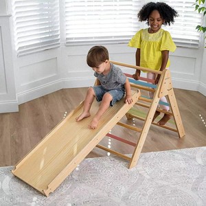 Structure d'escalade en bois pour l'intérieur, structure de jeu pour tout-petits, échelle pliante, équipement d'exercice éducatif pour enfants de 4 à 6 ans - Product Image 4