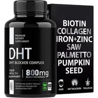 Compléments alimentaires à base de Saw Palmetto pour la croissance des cheveux, bloquant le DHT, pour adultes, 60 capsules pour hommes et femmes (2 par portion)