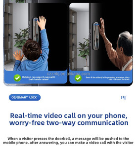 Cerradura Inteligente para Puerta con Control Remoto Tuya, Alta Seguridad, Precio de Fábrica, <span class=keywords><strong>C</strong></span>ámara Wifi, Reconocimiento Facial y de Huellas Dactilares, con Múltiples Idiomas - Product Image 2