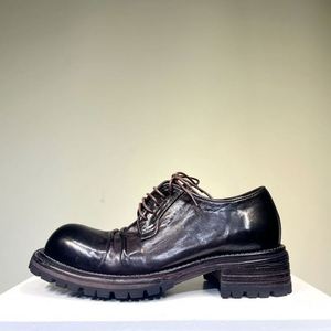Chaussures Derby montantes pour hommes à lacets, décontractées d'été, à semelle épaisse antidérapante, rehaussantes, en cuir, vente en gros - Product Image 1