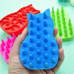 <b>Pet</b> Silicone Massage Brush Cat Dog Shape Rubber Grooming Tool For <b>Bath</b> <b>Cleaning</b> - Product Image 4