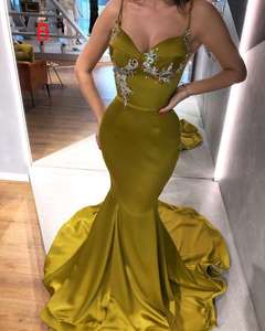 Custom Made Mermaid <span class=keywords><strong>Prom</strong></span> Dresses 2020 Diepe V-hals Plus Size Lange <span class=keywords><strong>Prom</strong></span> Jassen Party Dress Speciale Gelegenheid Jurken - Product Image 2