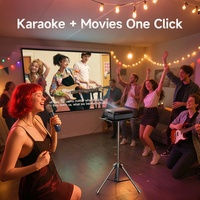 Projecteur multimédia intelligent 10000 lumens - Prise en charge Android 4K, stéréo HIFI, WiFi double bande, haut-parleurs intégrés, 2 entrées micro