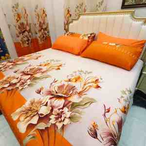 Parure de draps en microfibre 8 pièces, imprimé floral, ensemble de draps de luxe pour lit king size, ensemble de literie 8 pièces - Product Image 5