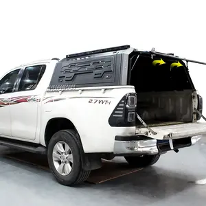 Camioneta Pick up 4X4 Accesorios para automóviles Cubierta de cama superior dura de acero inoxidable Bandeja de aleación de aluminio y dosel para Toyota Hilux Revo