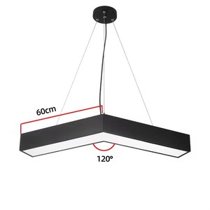 Lampe suspendue linéaire <span class=keywords><strong>LED</strong></span> en forme de V, très vendue, <span class=keywords><strong>avec</strong></span> coque en métal <span class=keywords><strong>noir</strong></span>, pour plafonds, gymnases et couloirs longs - Product Image 6