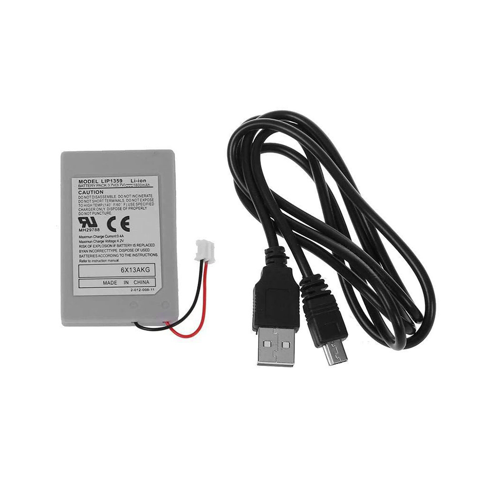 Gamepad <strong>Replacement</strong> Rechargeable <strong>Battery</strong> Pack for Sony <strong>PS3</strong> <strong>Controller</strong> + USB Charger Charging Cable