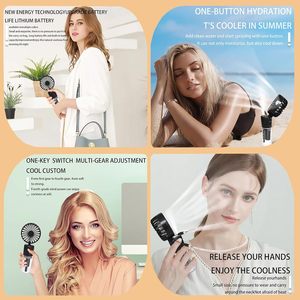 2025 New Portable Mini Water Mist <b>Hand</b> <b>Fan</b> with Lanyard Rechargeable <b>Electric</b> <b>Hand</b> Held Cooling <b>Fan</b> Water Spray Handheld <b>Fan</b> - Product Image 2